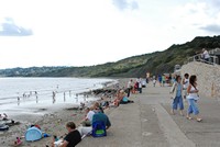[Looking along the beach]